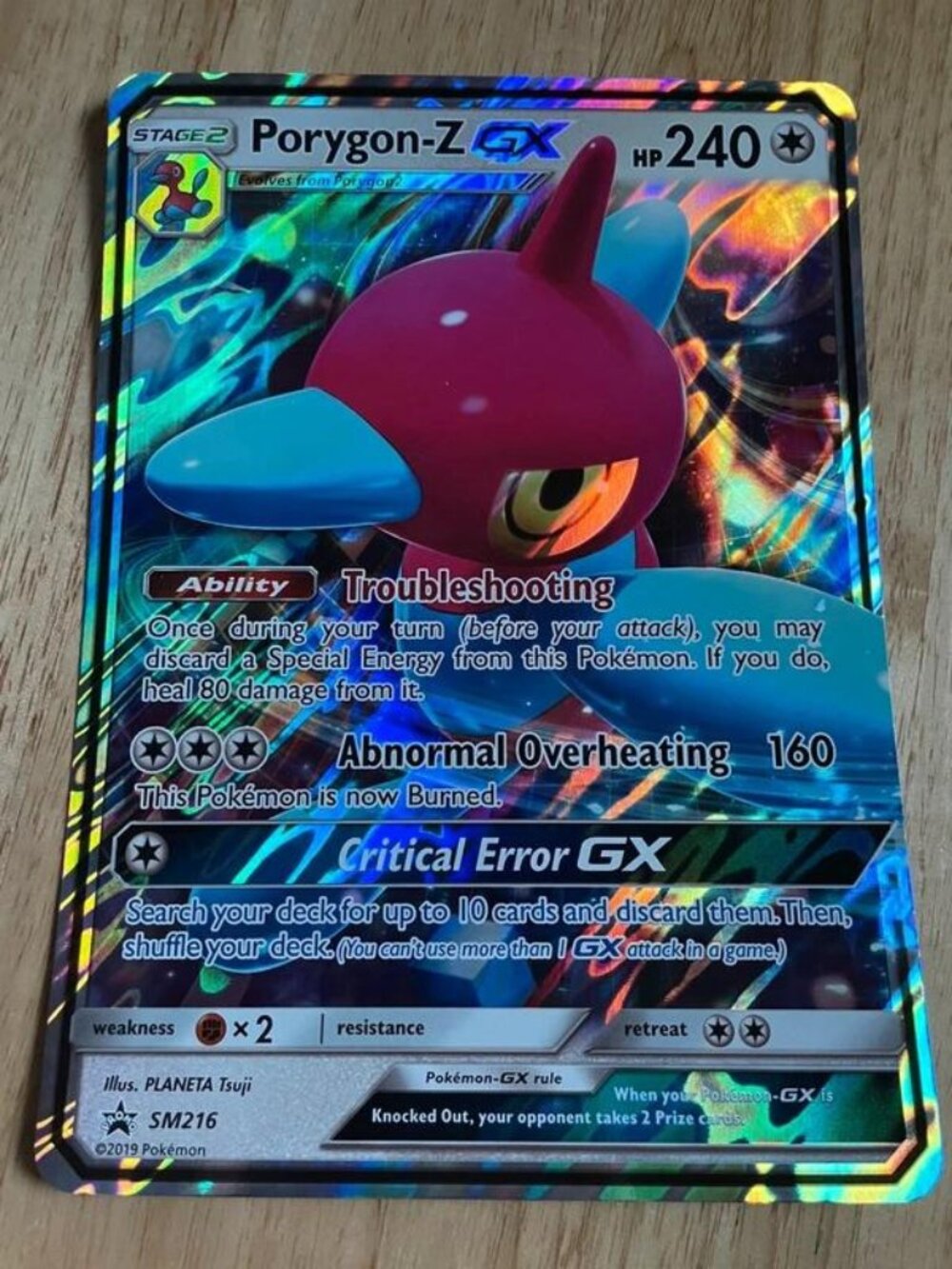 Jumbo Porygon-Z GX SM216 Oversized Holo Pokémon Promo Card 2019